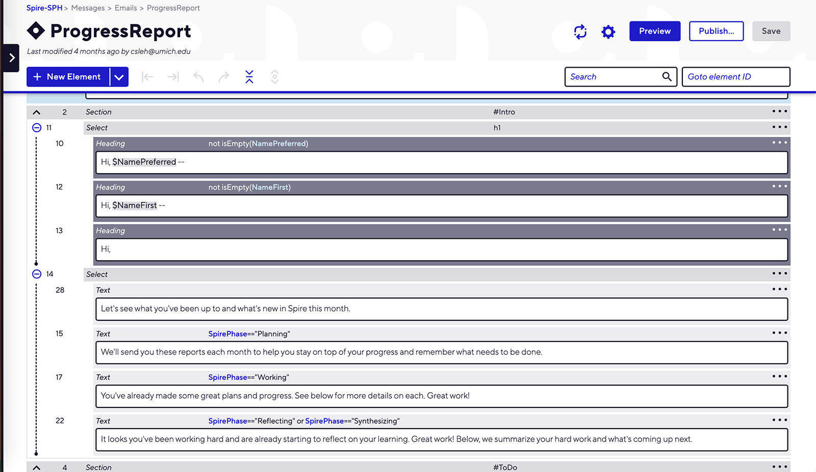 Michigan Tailoring System UI