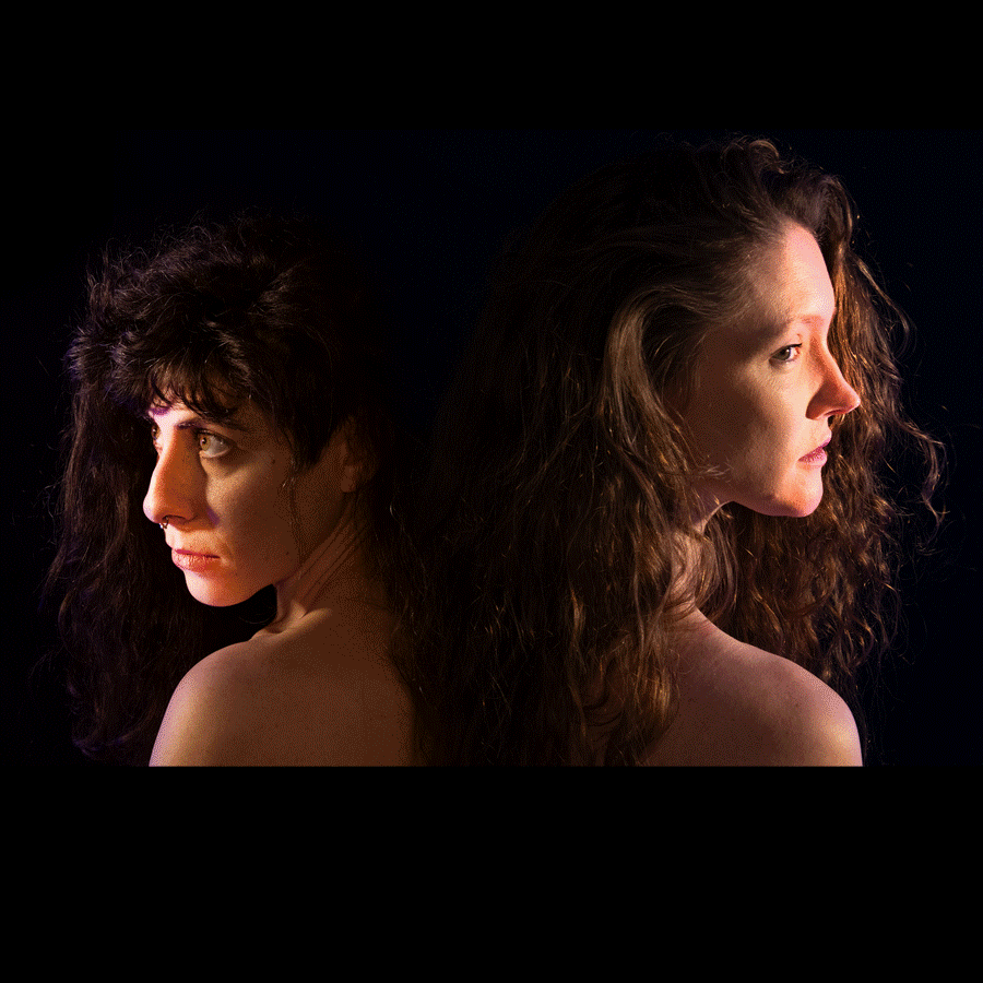 original portrait photo for Strangers fade transitioning into the finished album cover art