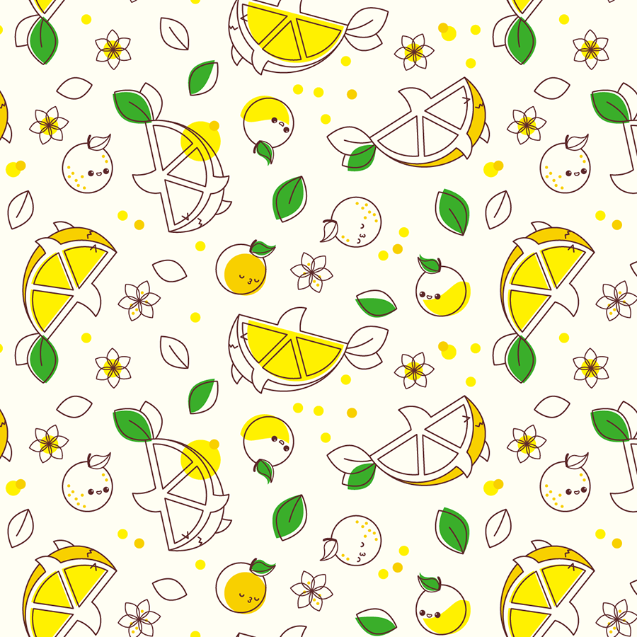 Lemon Shark surface pattern design by Sophia Adalaine Zhou